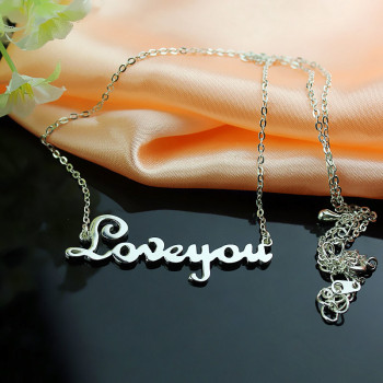 Personalised Sterling Silver Cursive Name Necklace Personalised Sterling Silver Cursive Name Necklace