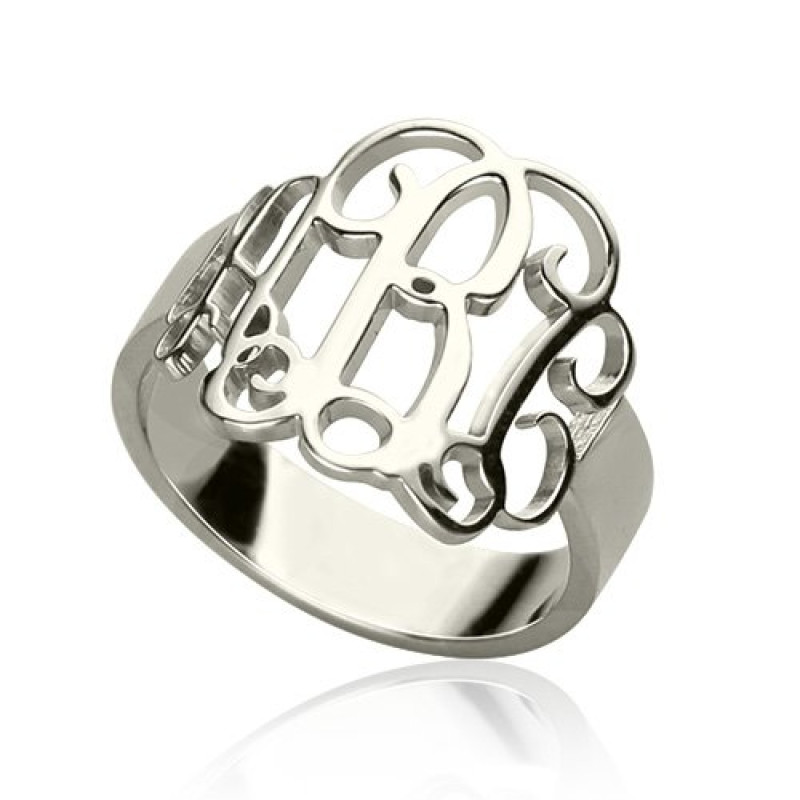 Personalised Three-Initial Monogram Ring Personalised three-initial monogram ring