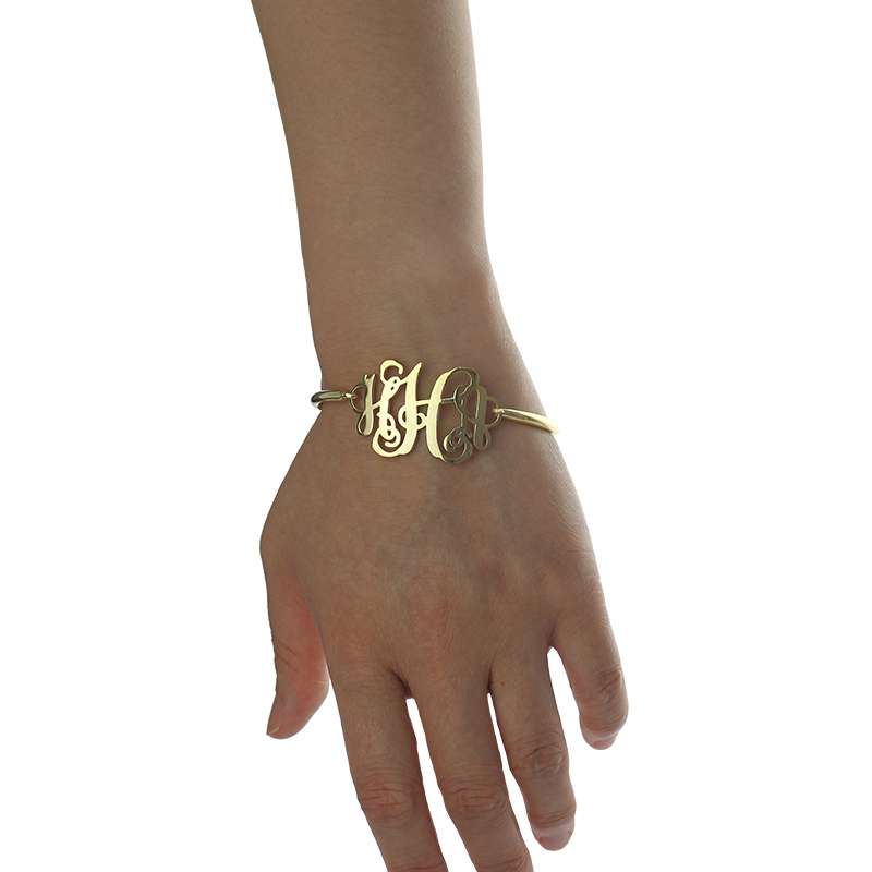 Monogram Initial Bracelet Product View 18ct gold plated monogram initial bracelet product view