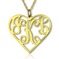Personalised heart initial monogram necklace
