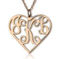 18ct Rose Gold Personalised Heart Initial Monogram Necklace 18ct solid rose gold personalised heart initial monogram necklace