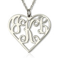 Personalised heart initial monogram necklace