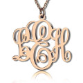 Personalised Vine Font Initial Monogram Necklace Personalised vine font initial monogram necklace with an open frameless pendant