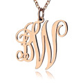 Personalised Vine Font 2 Initial Monogram Necklace Personalised vine font two initial monogram necklace in 18ct rose gold plated finish