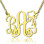 Personalised Initial Monogram Necklace With Heart 18ct Gold Plated