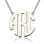 Solid White Gold 18ct Initial Block Monogram Pendant Necklace