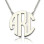 Sterling Silver Block Monogram Pendant Necklace