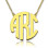 18ct Gold Plated Block Monogram Pendant Necklace
