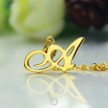 18ct Gold Plated Christina Applegate Initial Necklace 18ct Gold Plated Christina Applegate Initial Necklace