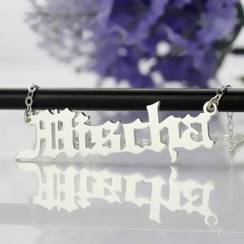 Old English Name Necklace Sterling Silver Old English Name Necklace Sterling Silver