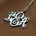 Personalised Vine Font Initial Monogram Necklace Personalised vine font initial monogram necklace with curved letters