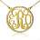 18ct Gold Plated Circle Birthstone Monogram Necklace