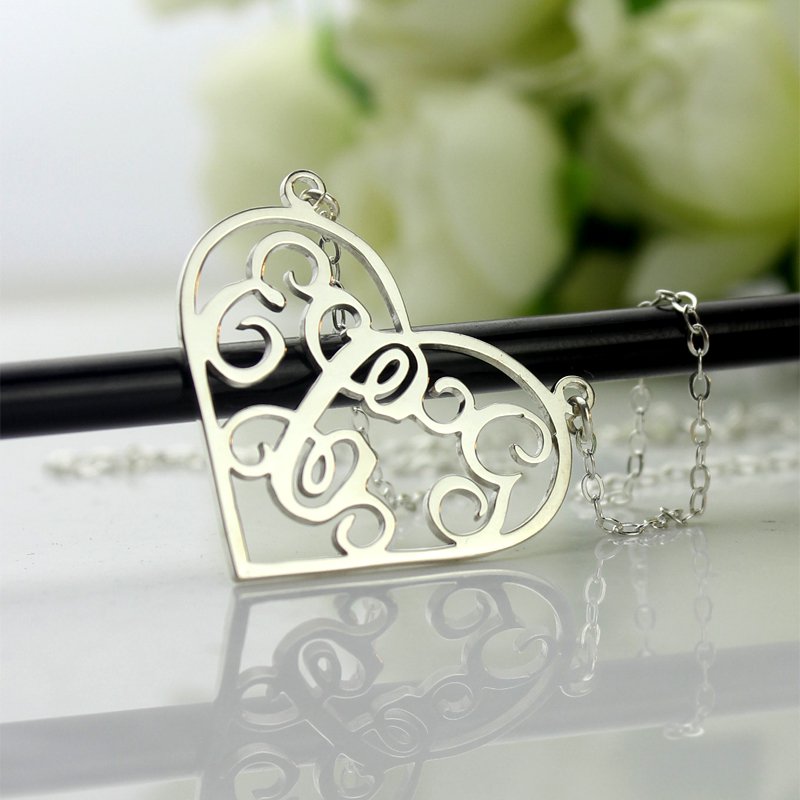 Monogram letter necklace design