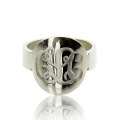 Personalised engraved monogram initial ring