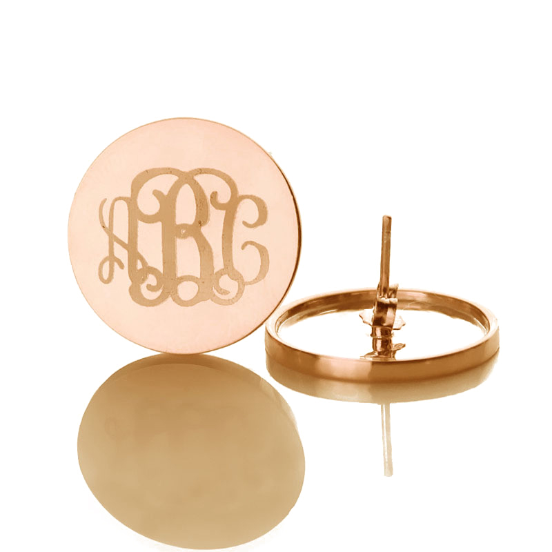 Circle Monogram Initial Earrings Circle monogram initial earrings