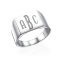 Monogrammed Signet Ring in Silver Monogrammed signet ring in silver