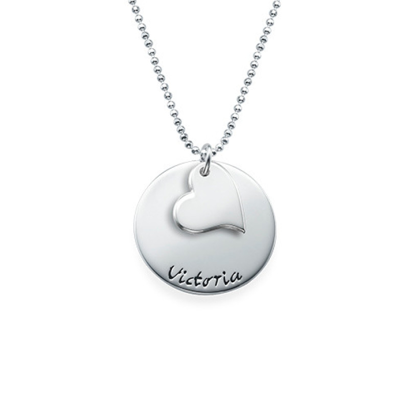 Engraved Mother Daughter Necklace Set Engraved mother and daughter necklace set