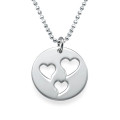 Mother and daughter cut-out heart necklace set with heart pendants