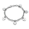 Personalised Mum Heart Charm Bracelet Personalised heart charm bracelet for mum
