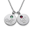 Multiple Initial Pendant Necklace with Birthstones Multiple initial pendant necklace with birthstones