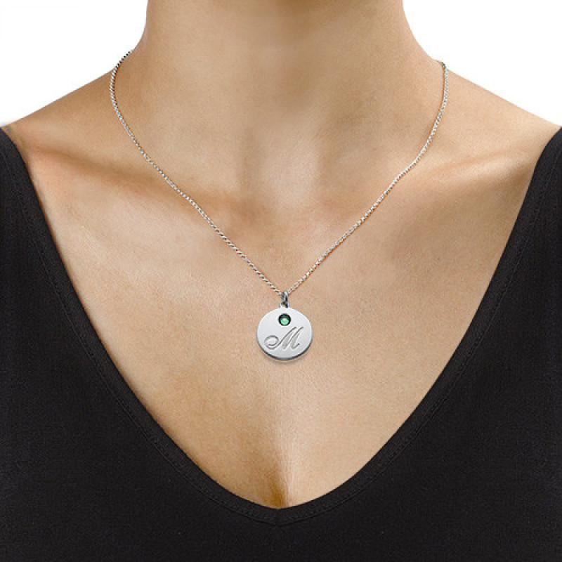 Multiple Initial Pendant Necklace with Birthstones Multiple initial pendant necklace with birthstones