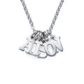 Multiple initial necklace in silver with letter charms