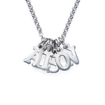 Multiple Initial Necklace in Silver Multiple Initial Necklace in Silver