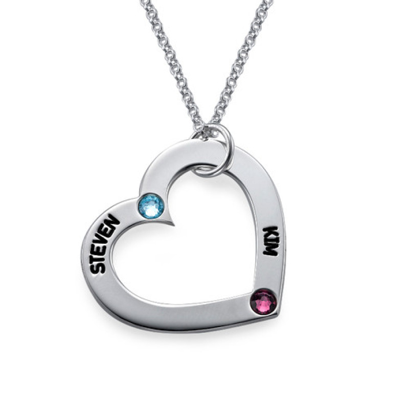 Mum's Birthstone Heart Necklace product view
