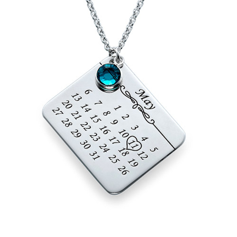 My Birthday Necklace Personalised My Birthday Necklace with date engraving