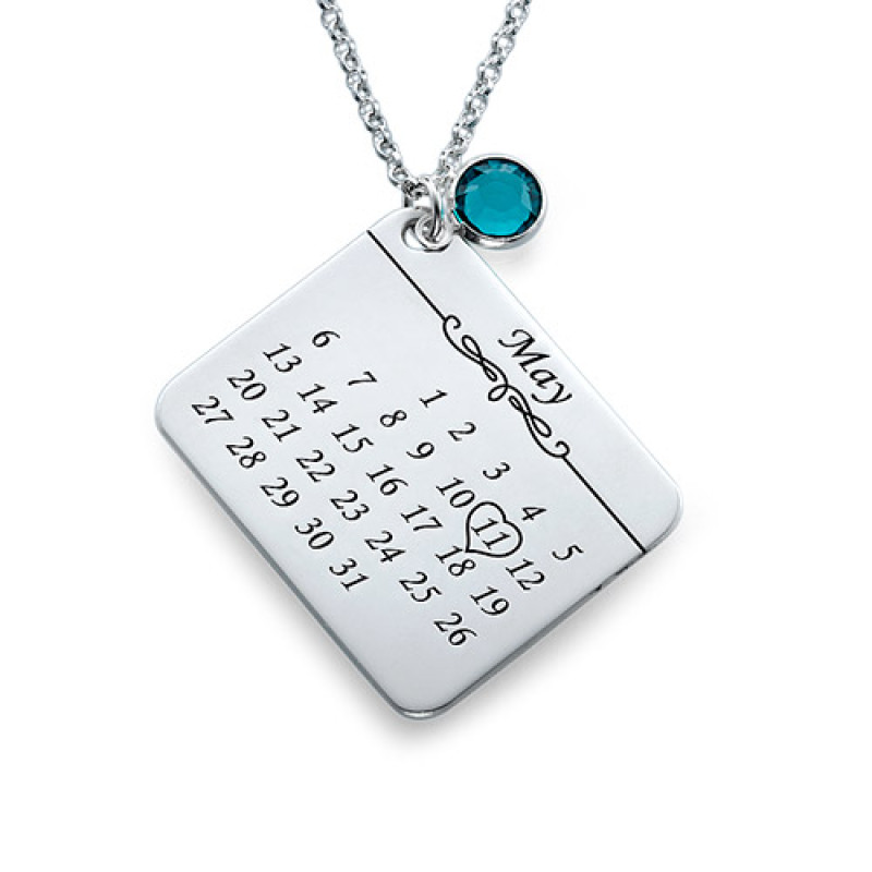 My Birthday Necklace Personalised My Birthday Necklace with date engraving