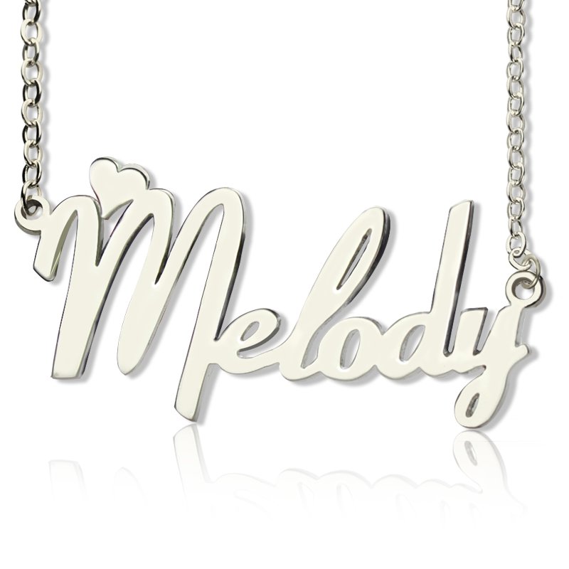 Personalised Fiolex heart name necklace