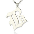Personalised Old English initial letter charm necklace