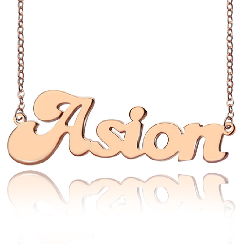 Personalised 18ct Rose Gold Plated BANANA Font Name Necklace Personalised BANANA font rose gold plated name necklace