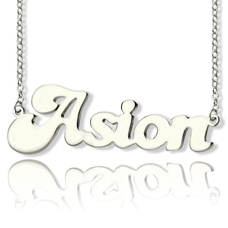 Personalised Silver Script Name Necklace Personalised silver script name necklace pendant