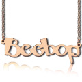 Rose Gold Personalised Beetle Font Name Necklace Solid rose gold personalised Beetle font name necklace