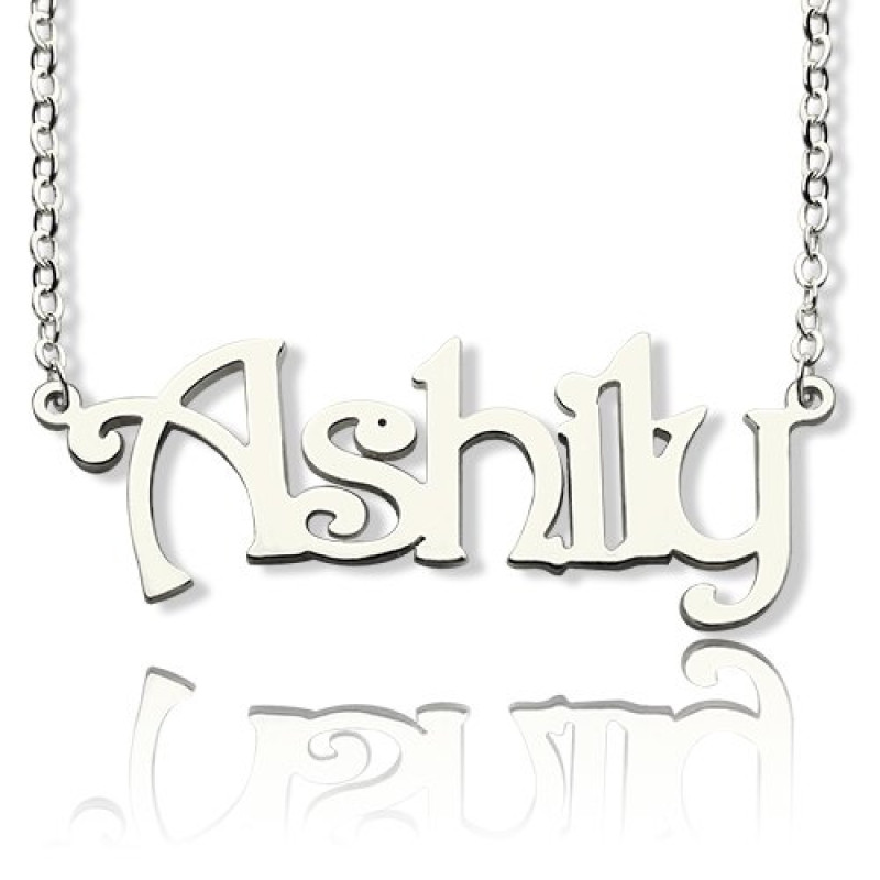 Sterling Silver Harrington Font Name Necklace Sterling Silver Harrington Font Name Necklace