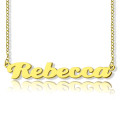 Personalised 18ct Solid Gold Puff Font Name Necklace Personalised puff font name necklace on a cable chain