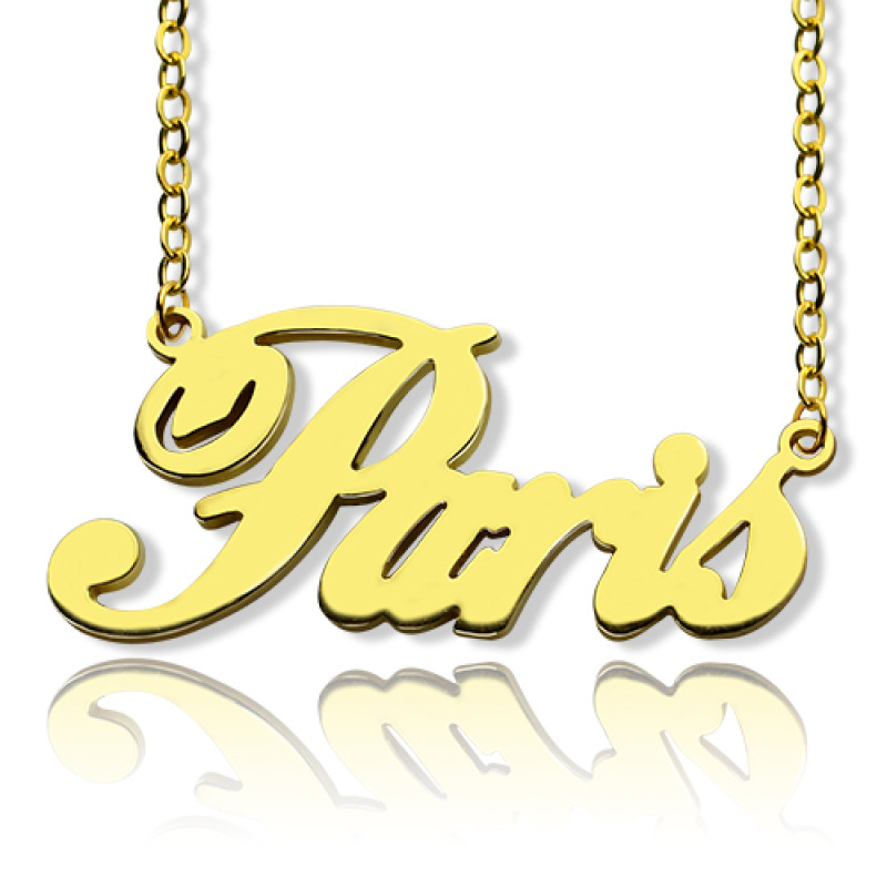 18ct solid gold Paris-style personalised name necklace