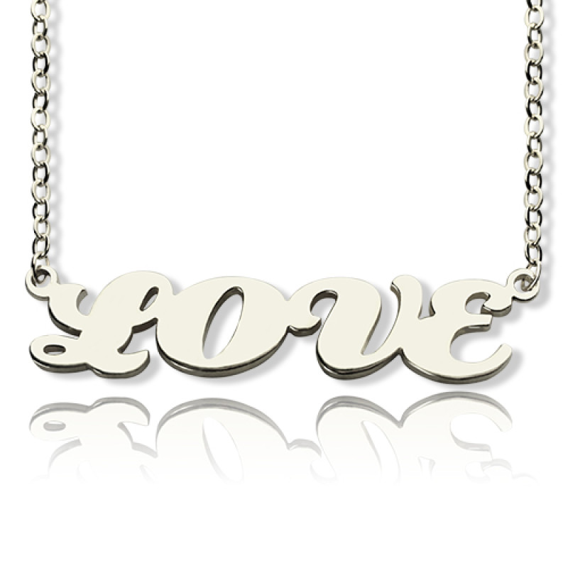 Personalised Capital Puff Font Name Necklace