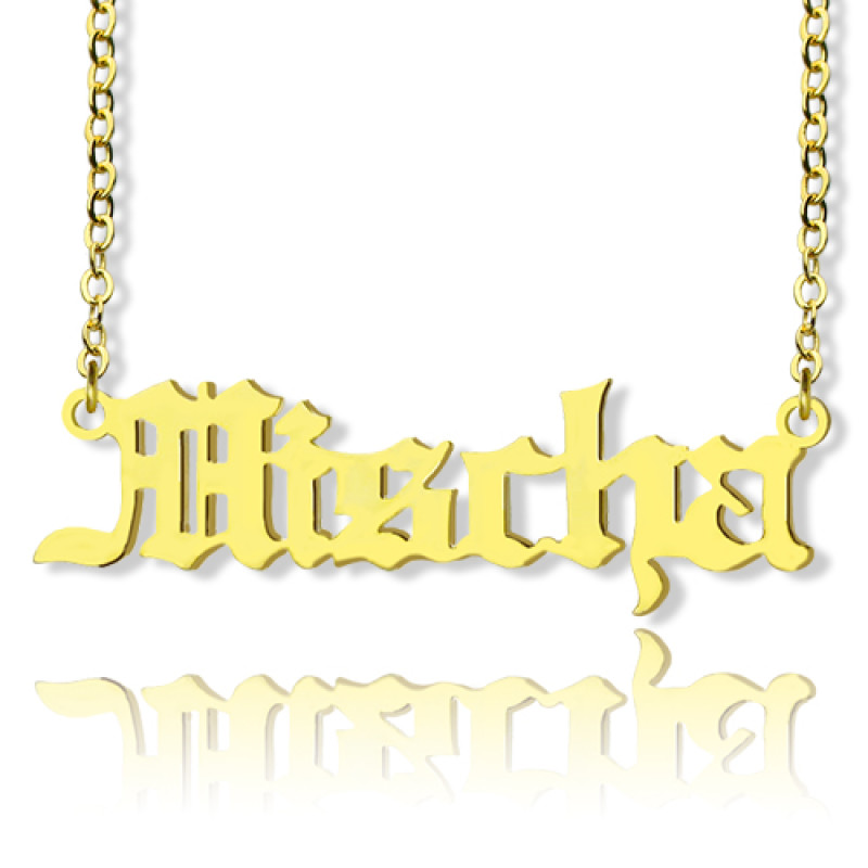 Personalised Old English-style name necklace
