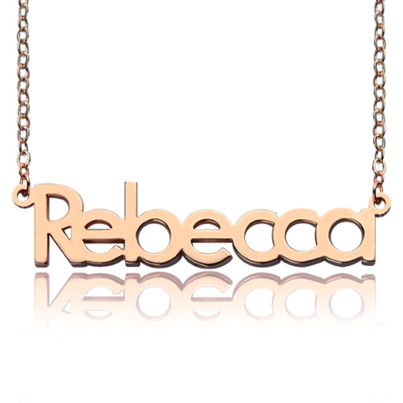 18ct Rose Gold Plated Rebecca Style Name Necklace 18ct rose gold plated Rebecca-style personalised name necklace