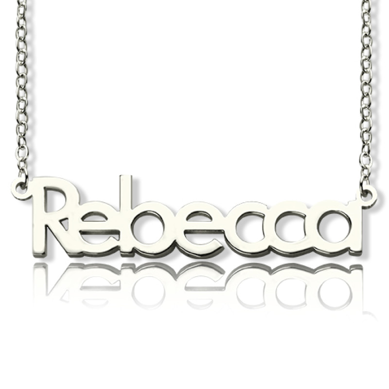 Solid White Gold Rebecca Style Name Necklace Solid white gold Rebecca style personalised name necklace
