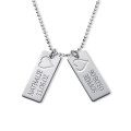 Personalised silver name bar necklace pendant view