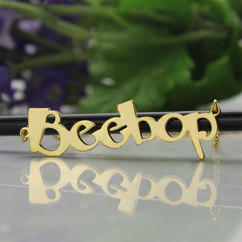 Personalised name tag jewellery design