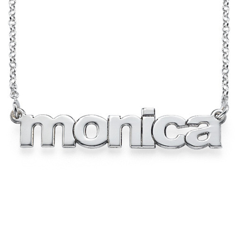 Nameplate Necklace in Lowercase Font Lowercase personalised nameplate necklace