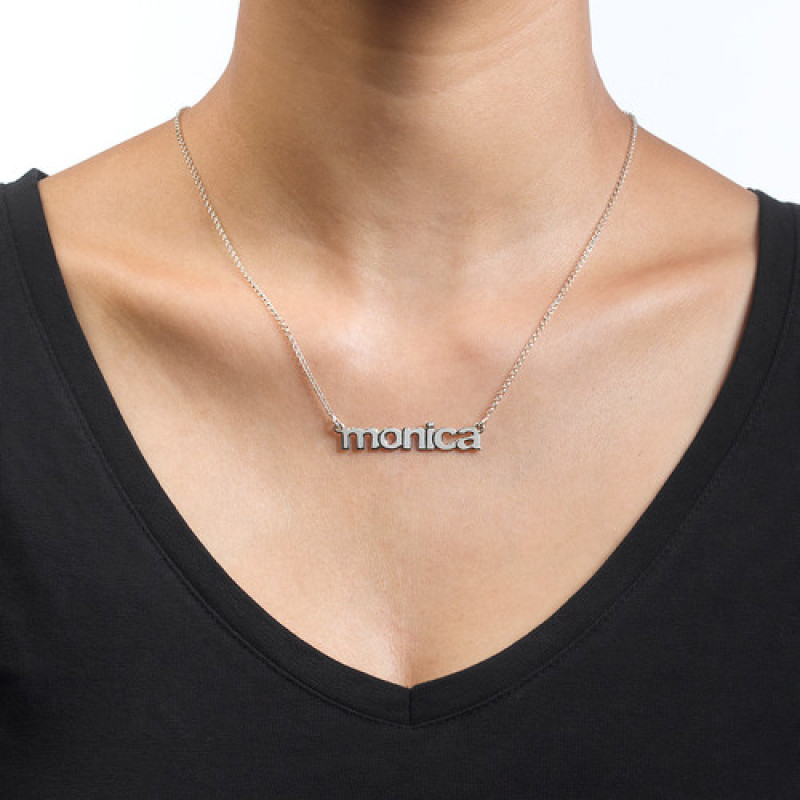 Nameplate Necklace in Lowercase Font Lowercase personalised nameplate necklace