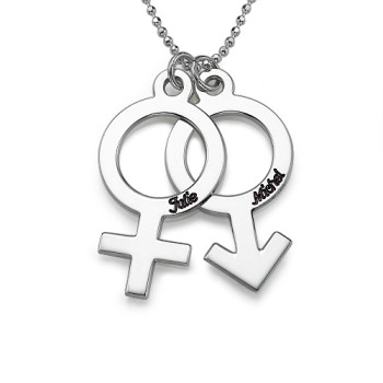 Necklace with Female Male Symbol