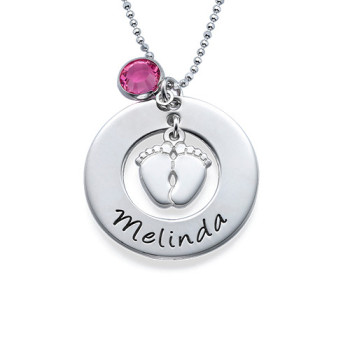 New Mum Necklace with Baby Feet New Mum Necklace with Baby Feet