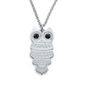 Owl Necklace with Back Engraving Personalised owl necklace with back engraving