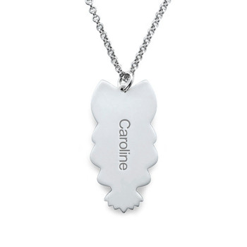Owl Necklace with Back Engraving Owl Necklace with Back Engraving